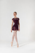 SI 665/D Body in lycra con inserti in tulle allo scollo e manica corta in tulle - immagine 5