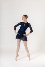 SI 683 Body in lycra con manica a tre quarti in tulle - immagine 5