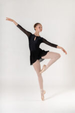 SI 683 Body in lycra con manica a tre quarti in tulle - immagine 6