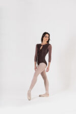 SI 683 Body in lycra con manica a tre quarti in tulle