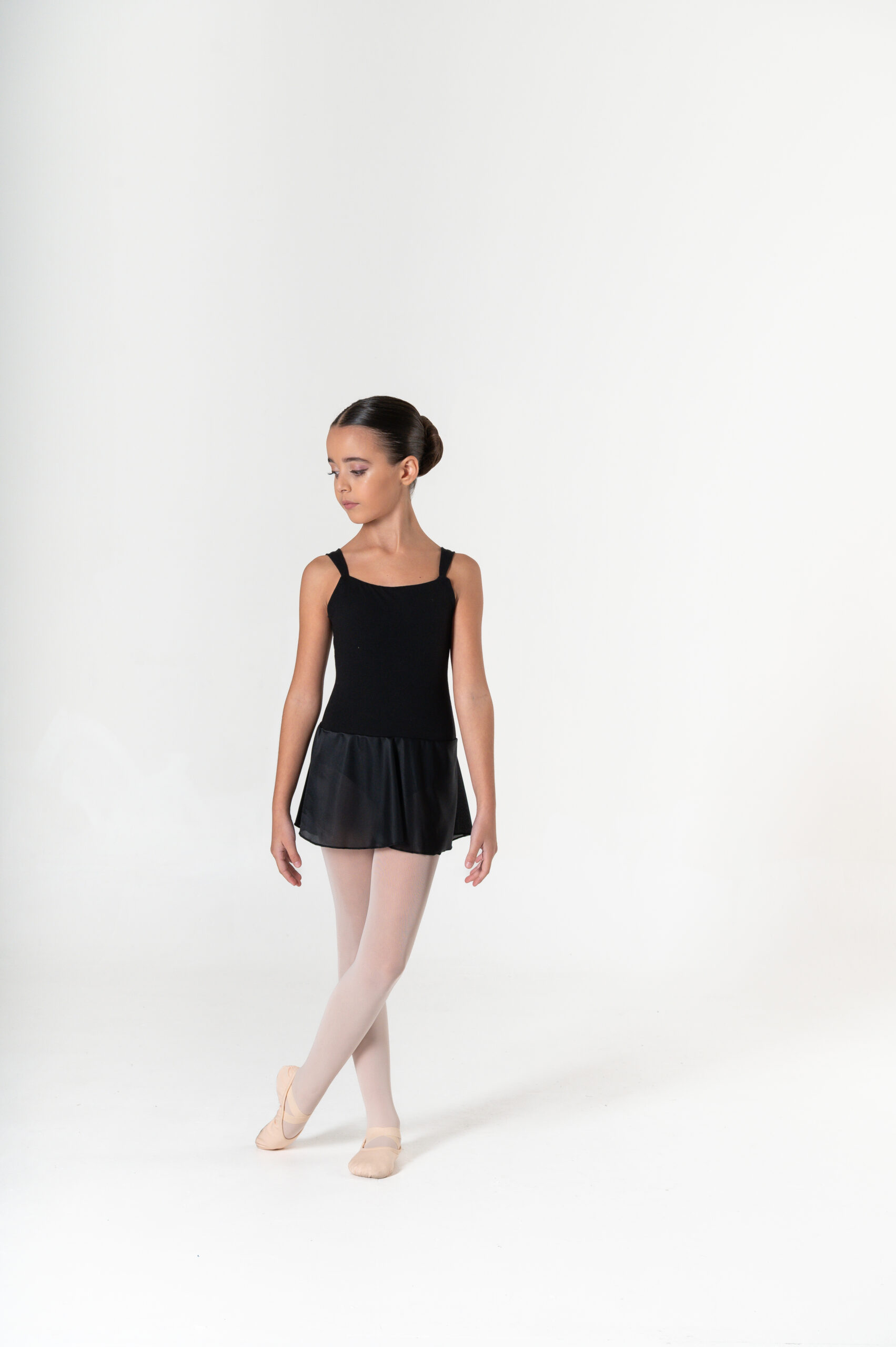 SIB 454/C Body in cotone con gonnellino in tulle a tono applicato
